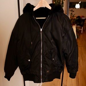 dnwr. Zara Bomber Jacket with Faux Fur Lining and Hood